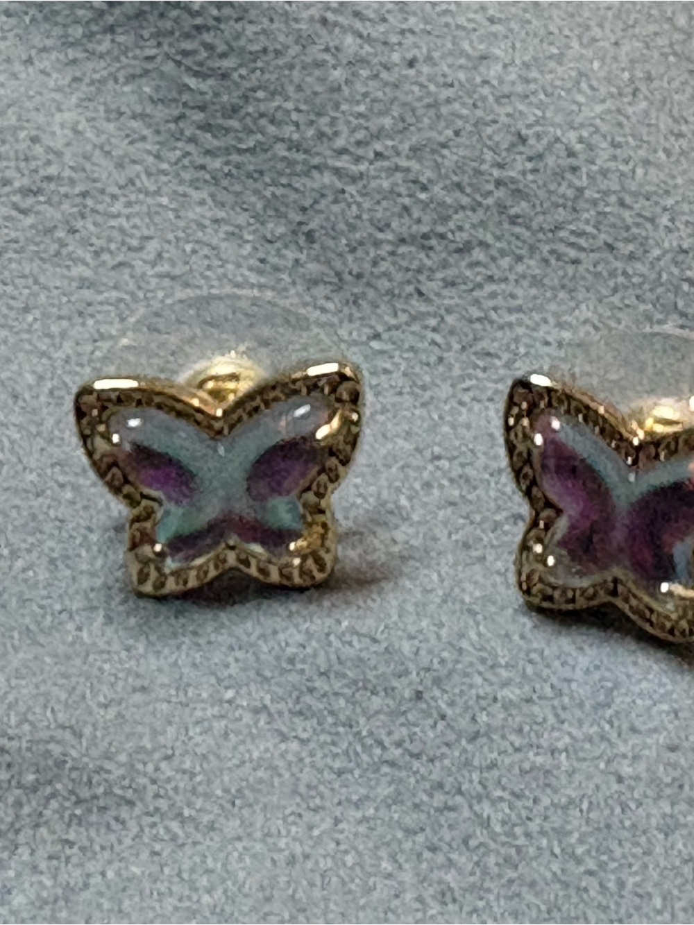 Kendra Scott Gold Butterfly Mae Stud Earrings with Dichroic Glass